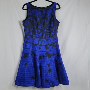 Gabby Skye blue black floral dress sz 14